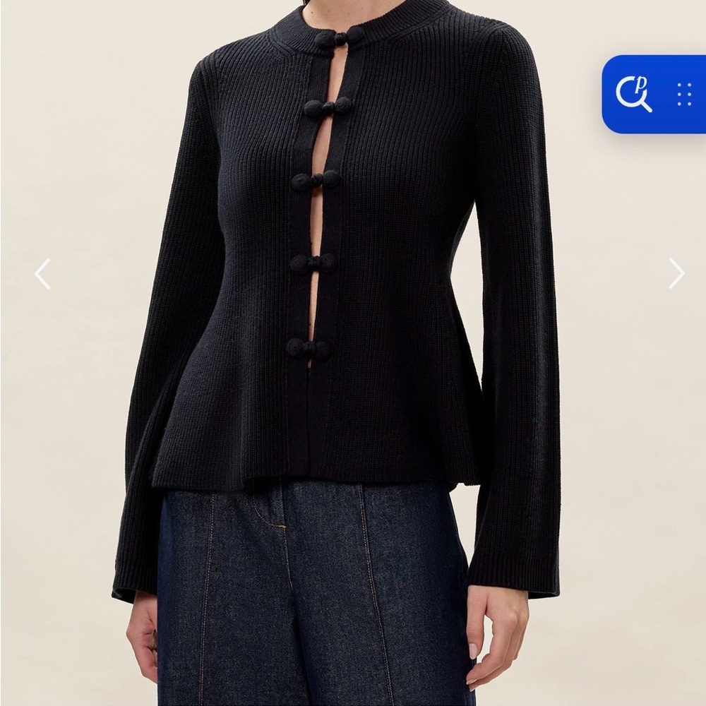 Rebecca Taylor Rhea Peplum Cardigan GREY